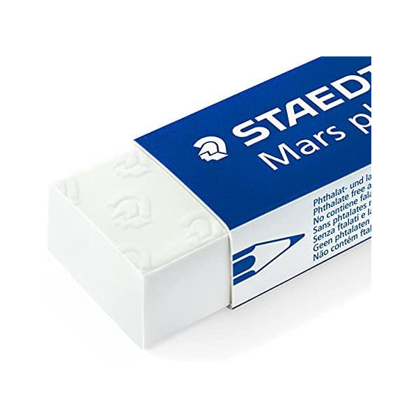 Lot de 2 gommes blanches - Sans phtalate ni latex - Staedtler - Mars plastic