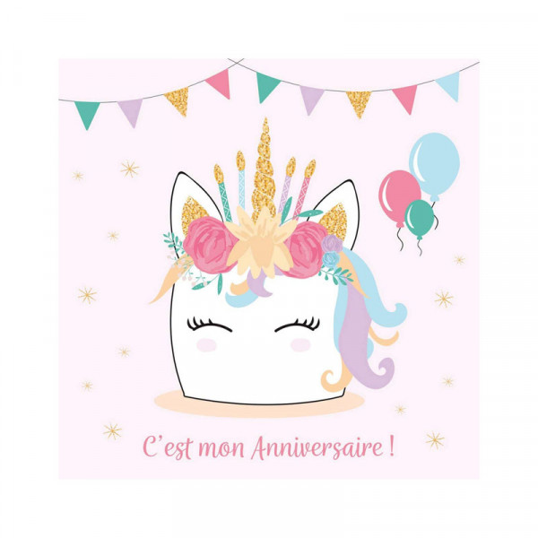 Cartons d'invitation et enveloppes - Anniversaire enfant - Licorne - Clairefontaine | Surdiscount
