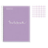Cahier - A4 (21x29,7cm) - Grands carreaux - 160 pages - couverture en polypro lilas - à spirale - Notebook Miquelrius