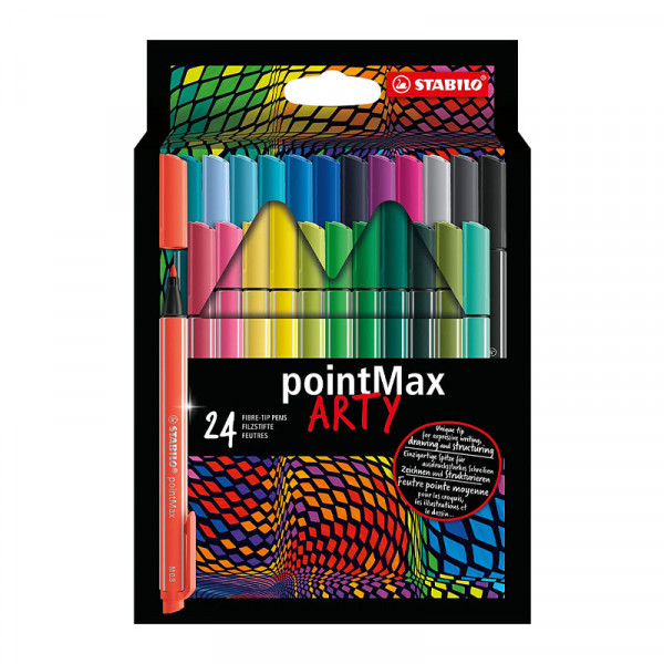 Pochette de 24 feutres pointMax STABILO ARTY - Pointe moyenne - Assortiment | Surdiscount