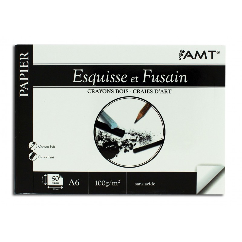photo-Bloc - Esquisse - Fusain - A4 - 50 feuilles - 100g - AMT - Beaux-arts