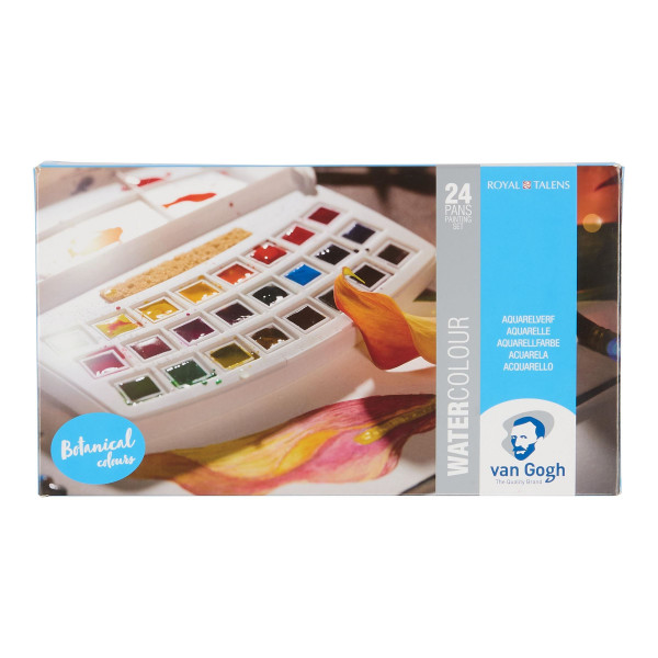 Boîte de 24 godets - Peinture aquarelle - Couleurs botanique - Van Gogh Boîte de 24 godets - Peinture aquarelle - Couleurs botanique - Van Gogh