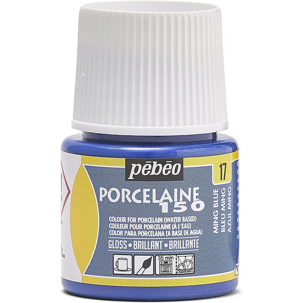 photo-Peinture pour porcelaine - Pébéo - Porcelaine 150 - Bleu Ming - 45 ml