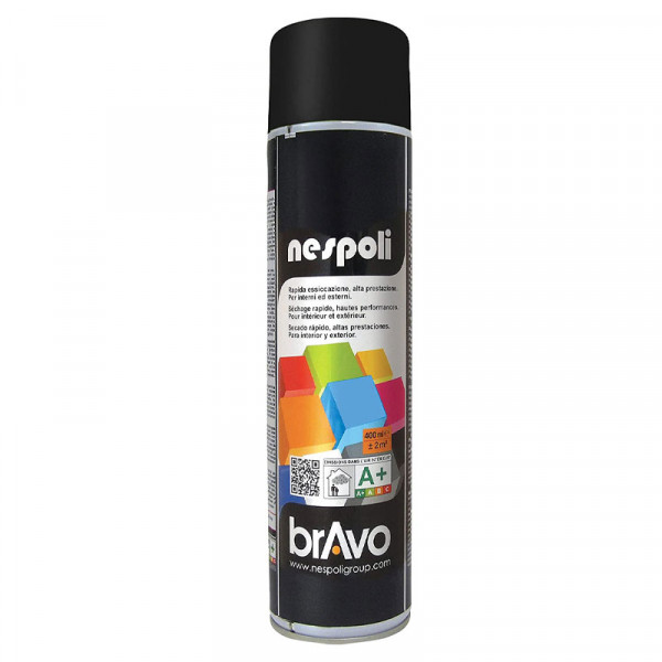 Bombe de peinture professionnelle Nespoli - RAL 9005 noir brillant - 600ml | Surdiscount