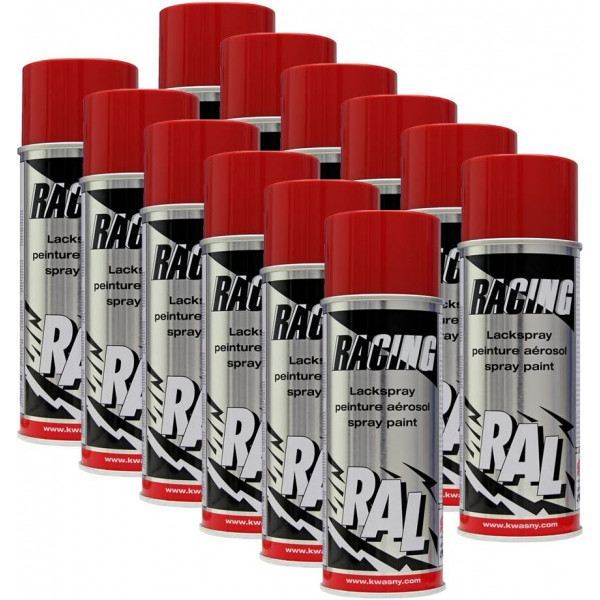 photo-12 bombes de peinture carrosserie voiture Racing RAL3002 carmin 400ml