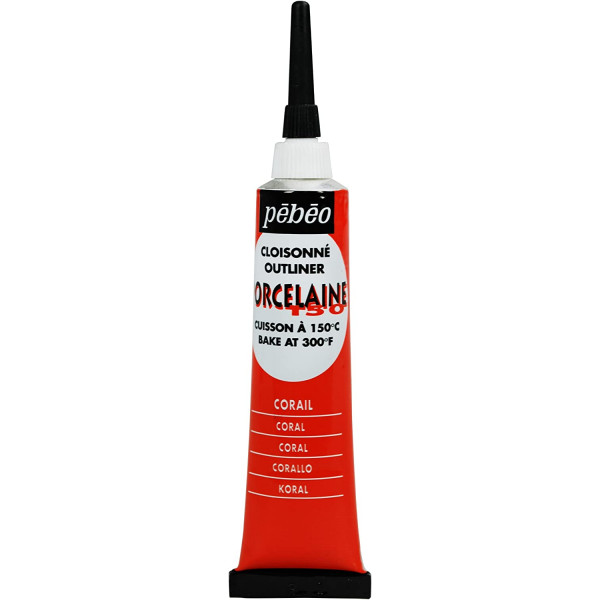 photo-Tube de cerne relief - Peinture pour porcelaine - Pébéo - Porcelaine 150 - Corail
