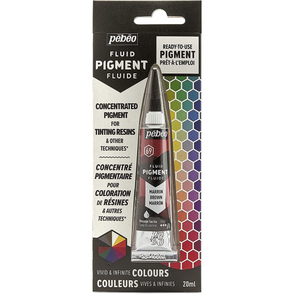 photo-Pigment pour résine - Prêt à l'emploi - Pébéo - Fluid Pigment - Marron - 20 ml