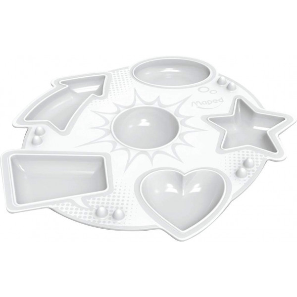 Palette de peinture - Plastique - 6 compartiments - Ronde - Maped