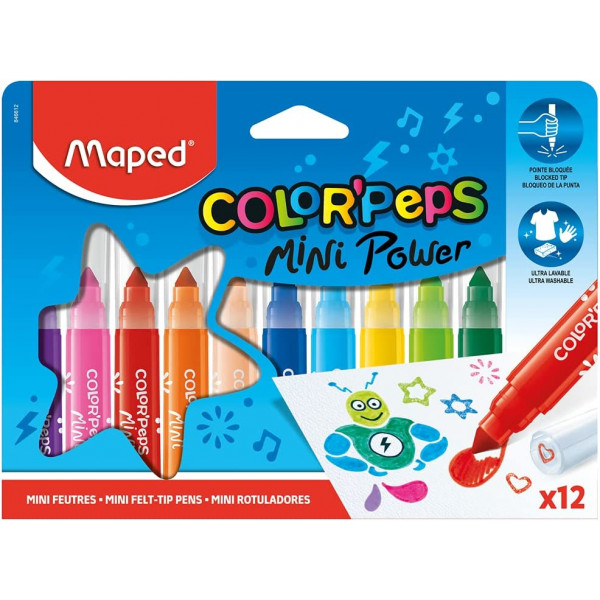 photo-12 mini feutres de coloriage - Pointe large - Encre lavable - Color'Peps - Maped