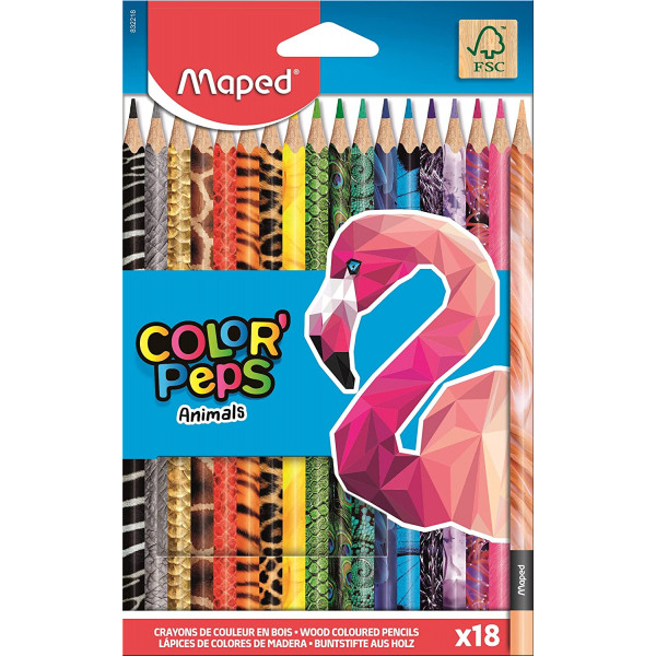 photo-18 crayons de couleur - Assortiment - Color'Peps Animal - Maped