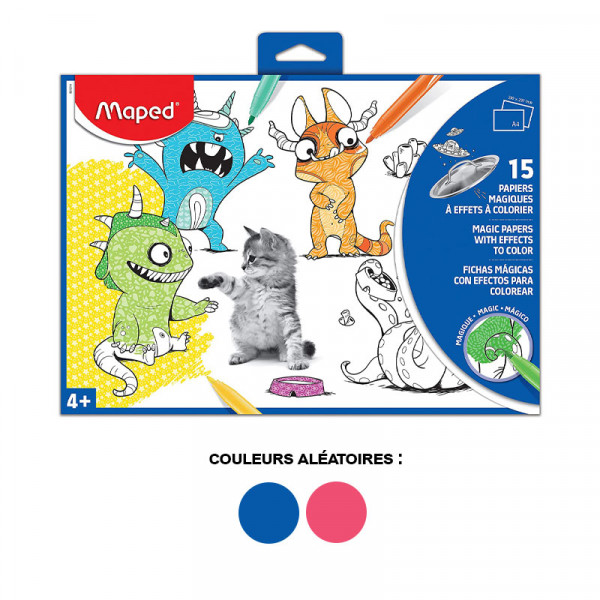 Etui de 15 papiers magiques à effets à colorier A4 - Maped | Surdiscount
