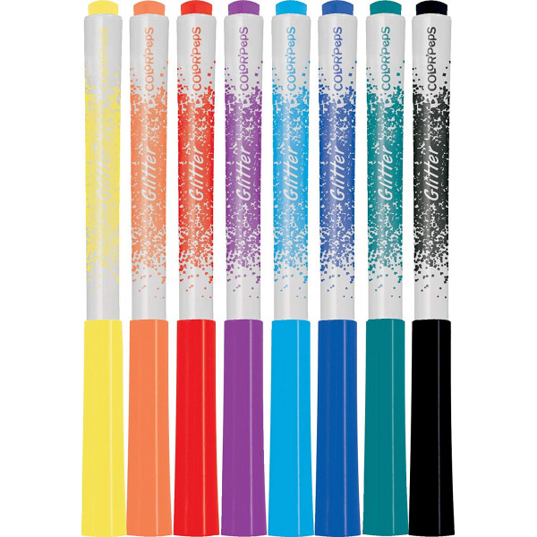 8 feutres de coloriage - Encre à paillettes - Assortiment - Color'Peps Glitter - Maped