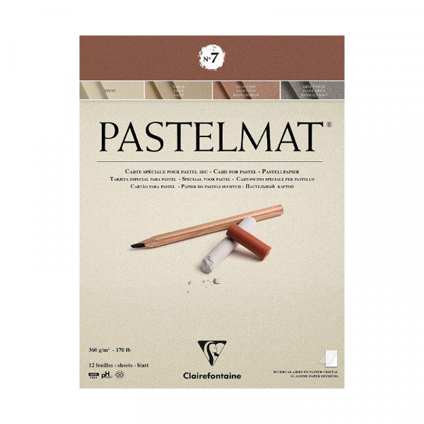 Bloc dessin pastelmat N°7 - 30x40cm - 12 feuilles 4 teintes - Clairefontaine | Surdiscount