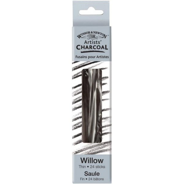 photo-Fusains - Noir - Fin - Boîte de 24 fusains - Winsor et Newton