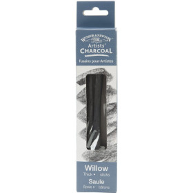 photo-Fusains - Noir - Epais - Boîte de 12 fusains - Winsor et Newton