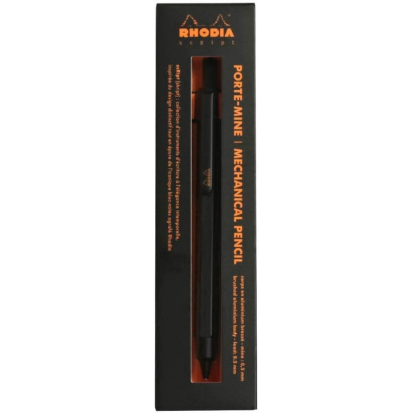 Porte-mines - Noir - Rétractable - Mine 0,5mm - Rhodia - Collection scRipt