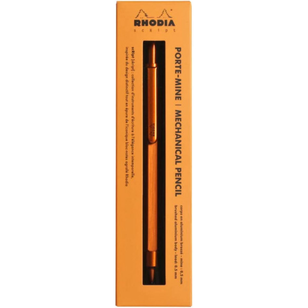 Porte-mines - Orange - Rétractable - Mine 0,5mm - Rhodia - Collection scRipt