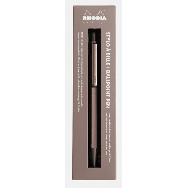 Stylo à bille - Bois de rose - Rétractable - Mine 0,7mm - Rhodia - Collection scRipt
