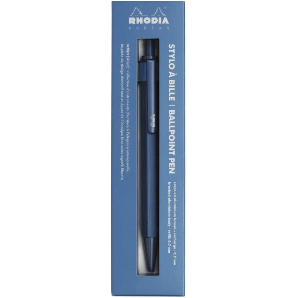 Stylo à bille - Bleu Navy - Rétractable - Mine 0,7mm - Rhodia - Collection scRipt
