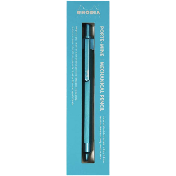 Porte-mines - Turquoise - Rétractable - Mine 0,5mm - Rhodia - Collection scRipt