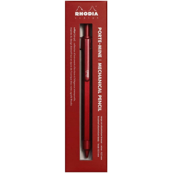 Porte-mines - Rouge - Rétractable - Mine 0,5mm - Rhodia - Collection scRipt