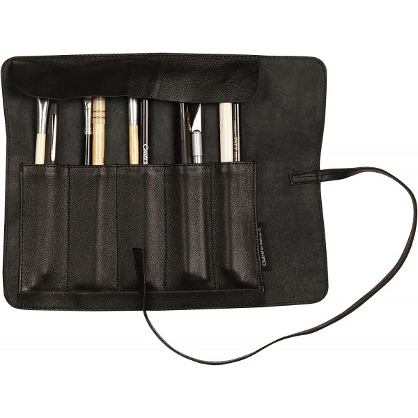 Trousse - Noir - Ronde - En rouleau - Cuir véritable - Flying Spirit - Clairefontaine