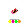 Mini gomme - Plastique - Rectangulaire - Couleurs fluo - Kores