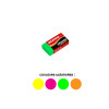 Mini gomme - Plastique - Rectangulaire - Couleurs fluo - Kores