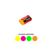 Mini gomme - Plastique - Rectangulaire - Couleurs fluo - Kores