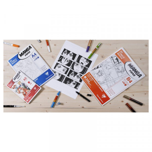 Bloc - Dessin - Manga - Illustration - A5 - 50 feuilles - 100g - Clairefontaine