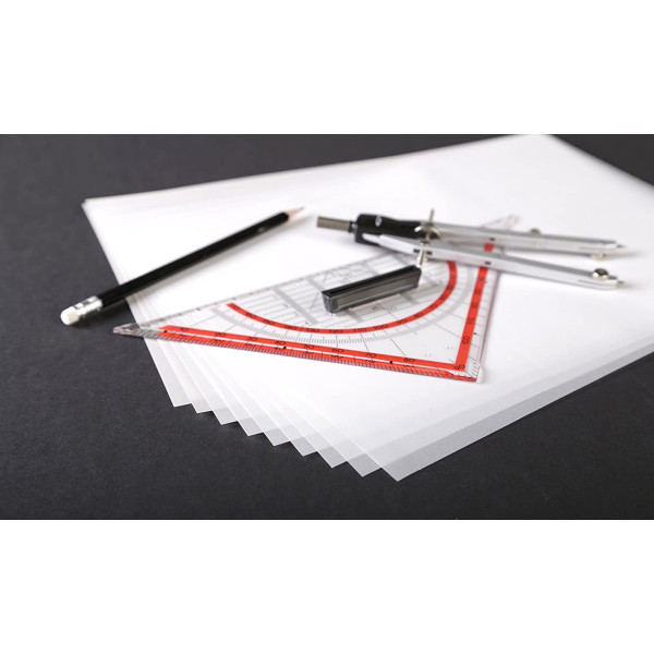 Papier Calque velouté - A4 21x29,7 cm - Qualité supérieur - Ramette de 500 feuilles - 90g - Clairefontaine