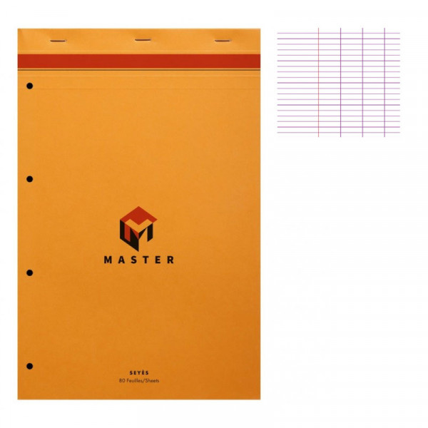photo-Bloc notes - A4 + - 21x 31,cm - Grands Carreaux - 80 feuilles - Master