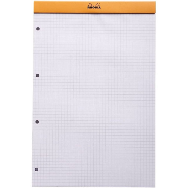 Bloc notes - A4+ - 21x31,8 cm - Petits Carreaux - 80 feuilles - Rhodia