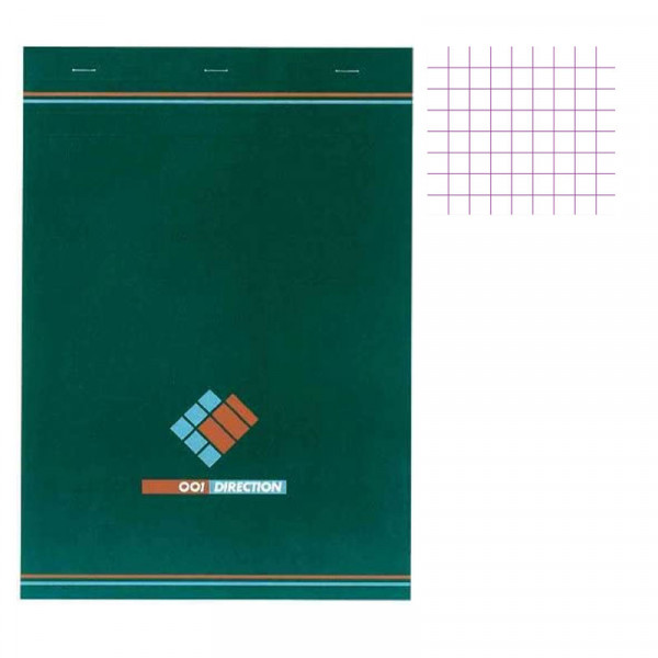 photo-Bloc notes - A4 - 21x29,7cm cm - Petits Carreaux - 100 feuilles - Direction