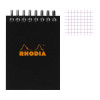 photo-Bloc notes - 7,5 x 10,5 cm - Petits Carreaux - 80 feuilles - Noir - Avec spirale -Rhodia