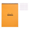 photo-Bloc notes - A4 - 21x29,7cm - Petits Carreaux - 80 feuilles - Orange - Avec spirale - Rhodia