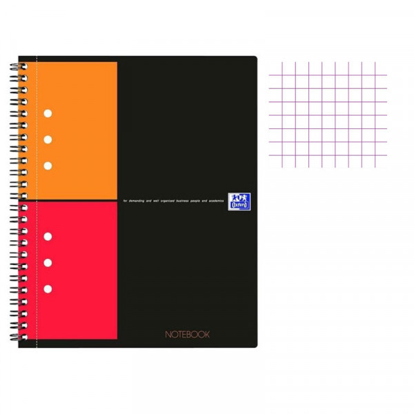 photo-Bloc notes - Cahier - A5 - Petits Carreaux - 160 pages - Avec spirale - Oxford