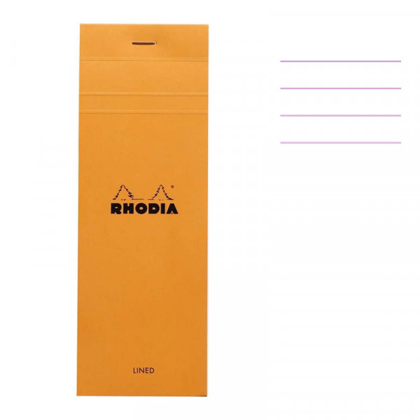photo-Bloc notes - Shopping -  7,4 x 21 cm - Lignes - 80 feuilles - Orange - Rhodia