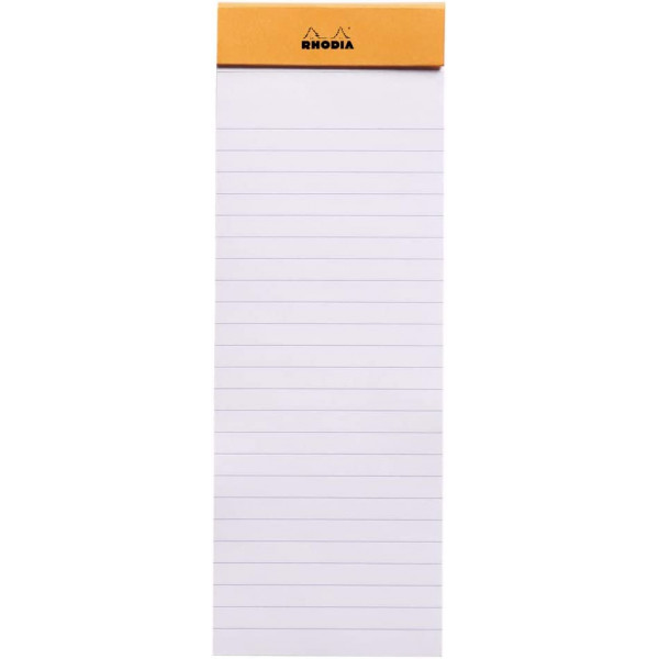Bloc notes - Shopping -  7,4 x 21 cm - Lignes - 80 feuilles - Orange - Rhodia