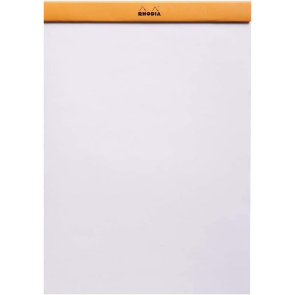 Bloc notes - A4 -  21 x 29,7 cm - Pages blanches - 80 feuilles - Rhodia