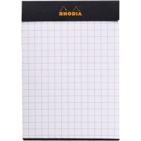 Bloc notes - A5 - 14,8x21 cm - Petits Carreaux - 80 feuilles - Noir - Rhodia