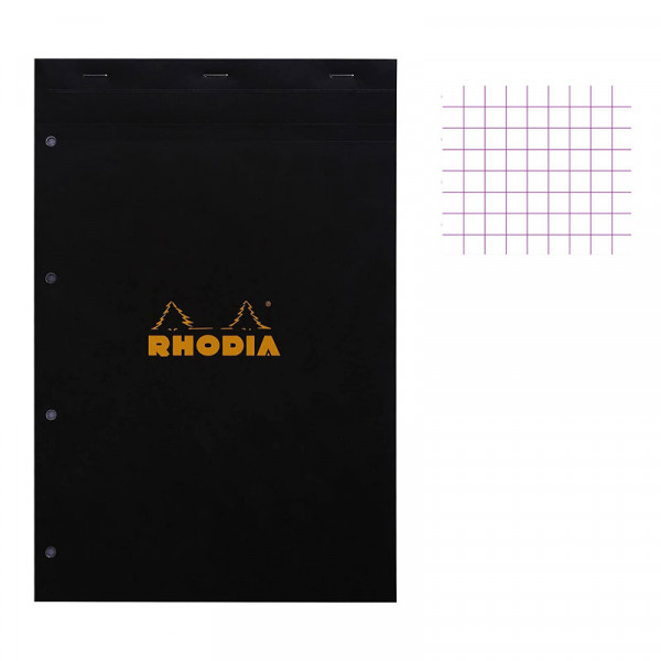 photo-Bloc notes - A4 - 21x29,7 cm - Petits Carreaux - 80 feuilles - Perforées - Rhodia