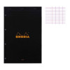 photo-Bloc notes - A4 - 21x29,7 cm - Grands Carreaux - 80 feuilles - Noir - Rhodia