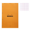 photo-Bloc notes - A4 - 21x29,7 cm - Grands Carreaux - 80 feuilles - Orange - Rhodia