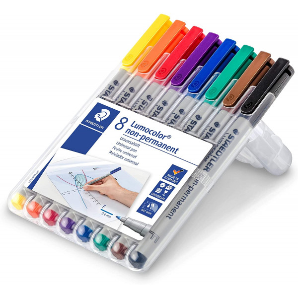 8 feutres d'écriture - Non permanent - Toutes surfaces - Pointe fine - Staedtler