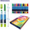 Crayons pour cheveux - Couleur temporaire - Non permanent - Déguisement - 12 couleurs - QBIX