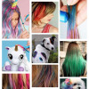 Crayons pour cheveux - Couleur temporaire - Non permanent - Déguisement - 12 couleurs - QBIX