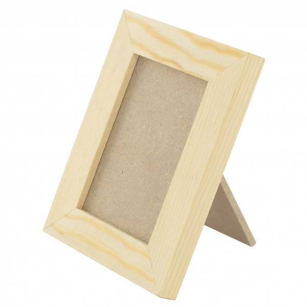 photo-Cadre photo - Personnalisable - Bois naturel - Avec chevalet - 10x8cm