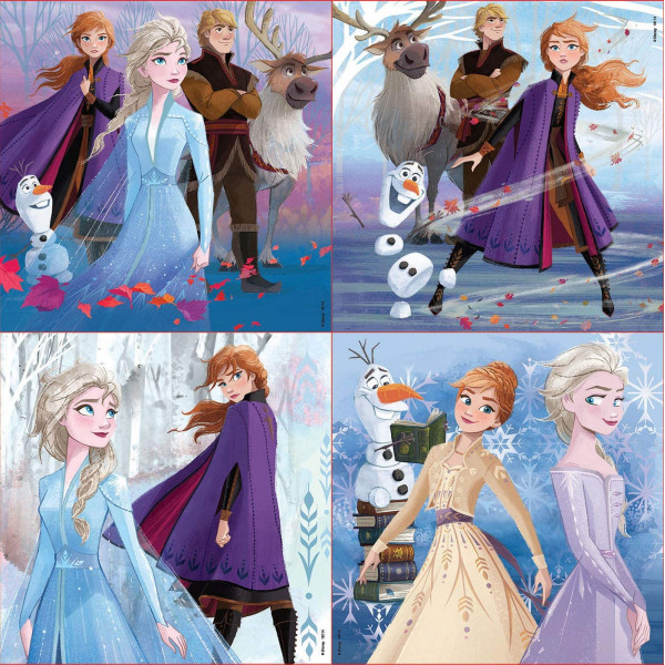 Mallette de 4 puzzles - La reine des neiges - Enfant - Dès 3/4 ans