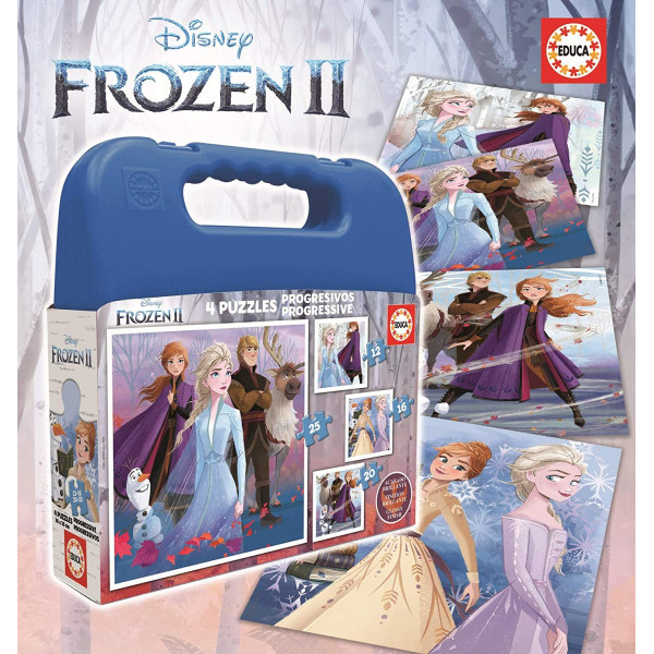 Mallette de 4 puzzles - La reine des neiges - Enfant - Dès 3/4 ans